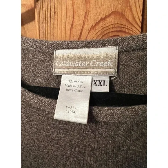 Coldwater Creek Knit Top Sleeveless Cotton Blend Brown Neutral XXL - Picture 3 of 3